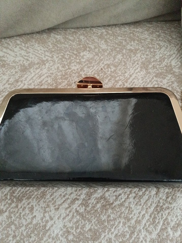 Bordo Süet Tokalı Kadın Clutch Çanta - Görsel 3