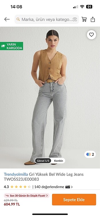 Trendyolmilla Yüksek Bel Wide Leg