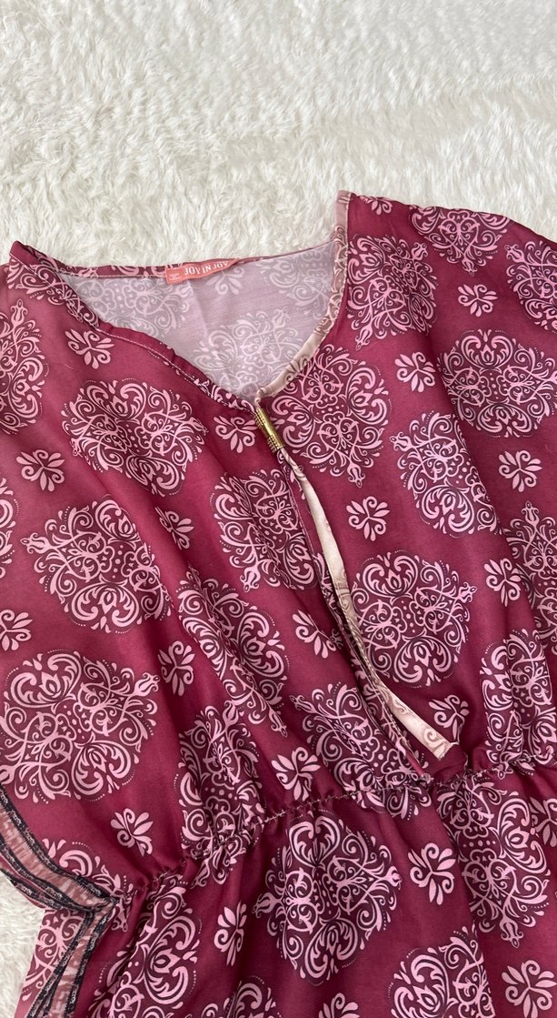 Bordo Bohem Püsküllü Plaj Elbisesi - Görsel 2