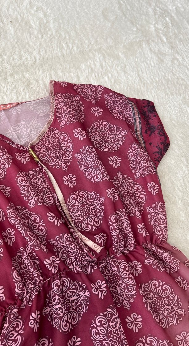 Bordo Bohem Püsküllü Plaj Elbisesi - Görsel 3