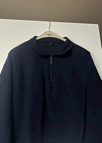 m Beden lacivert Renk Lacivert Yarım Fermuarlı Kadın Sweatshirt