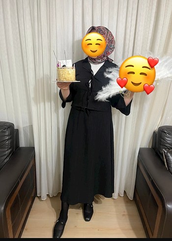 Kadın Siyah Pileli Mini Takım - Görsel 2