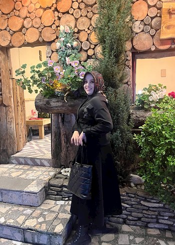 Etnik Desenli Siyah Kadın Uzun Kollu Elbise - Görsel 4