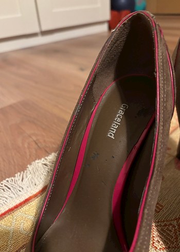 Kahverengi süet tokalı stiletto topuklu ayakkabı - Görsel 4