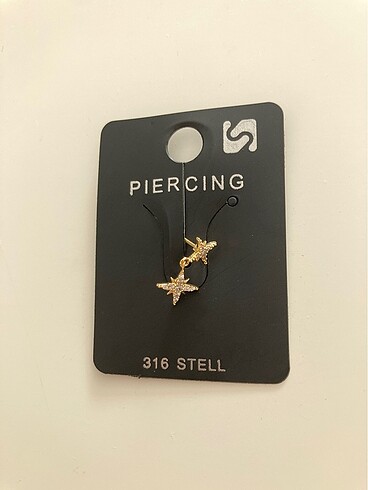 Beden Yıldız piercing Çelik gold gümüş