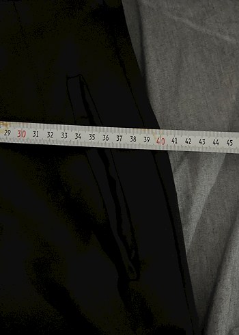 ZARA Kadın Siyah Pilili Midi Kumaş Pantolon - Görsel 4
