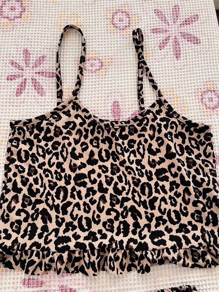 Leopar Desenli Mini Kadın Pijama Takımı - Görsel 3
