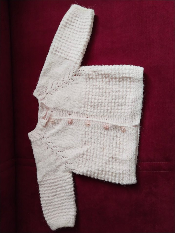 açık pembe Bohem Örgü Kız Hırka - Görsel 2