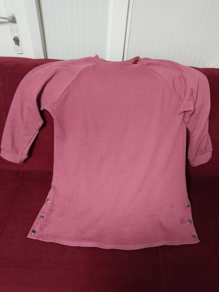 Düğmeli Pembe tunik iki sefer giyilmiştir - Görsel 3