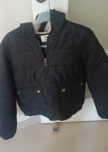 xl Beden Siyah Kürklü Kapüşonlu Mont