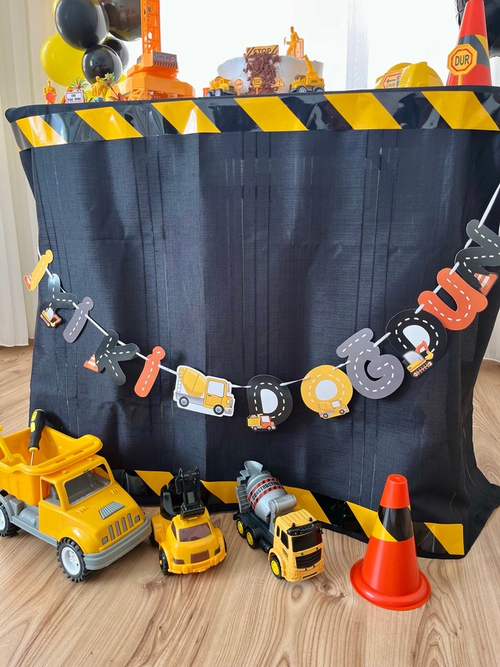 İnşaat Temalı Doğum Günü Parti Seti Sarı - Görsel 3