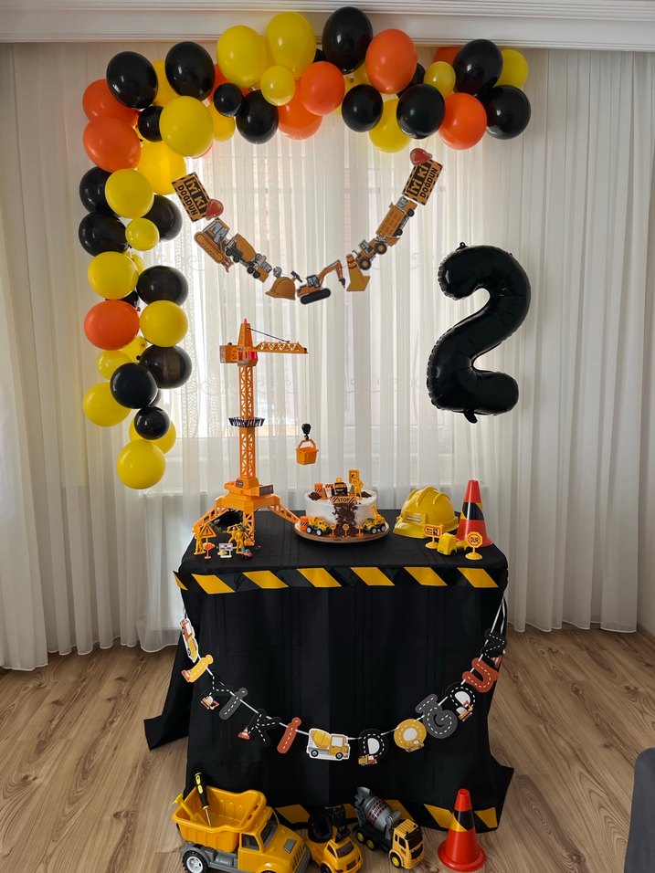 İnşaat Temalı Doğum Günü Parti Seti Sarı - Görsel 4