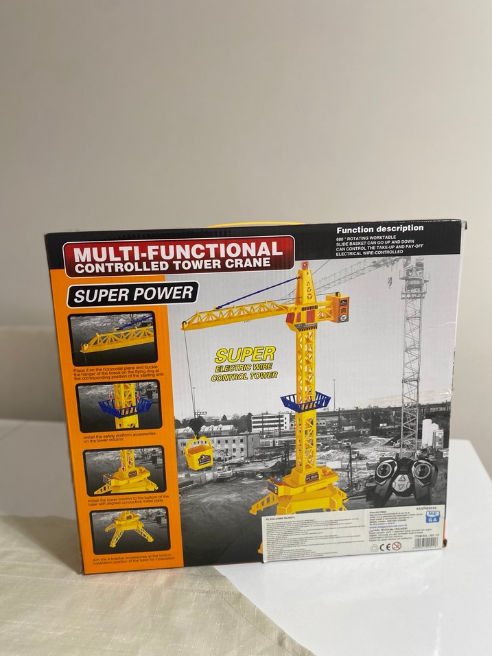 Kumandalı Işıklı Oyuncak Vinç İnşaat Temalı Doğum Günü - Görsel 5