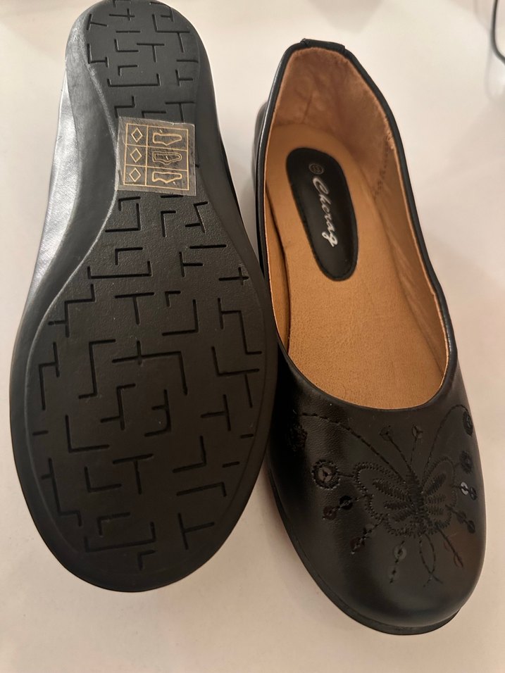 Nakışlı Siyah Babet - Görsel 3