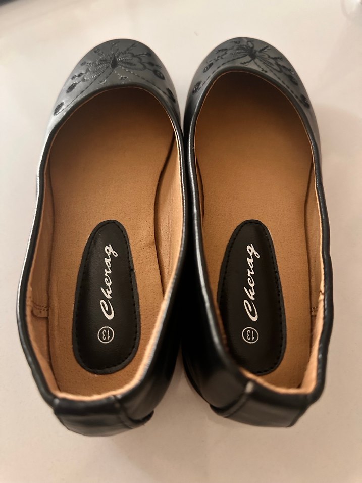 Nakışlı Siyah Babet - Görsel 2