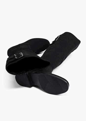 Siyah Süet Kemerli Dizüstü Kadın Çizme - Görsel 2