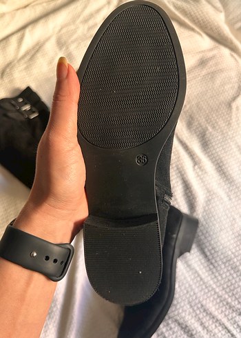 Siyah Süet Kemerli Dizüstü Kadın Çizme - Görsel 5