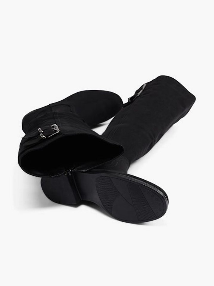 Siyah Süet Kemerli Dizüstü Kadın Çizme - Görsel 2