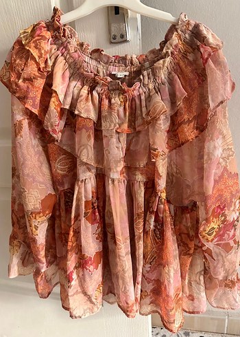 Volanlı, Straplez, Uzun Kollu Bohem Bluz - Görsel 3