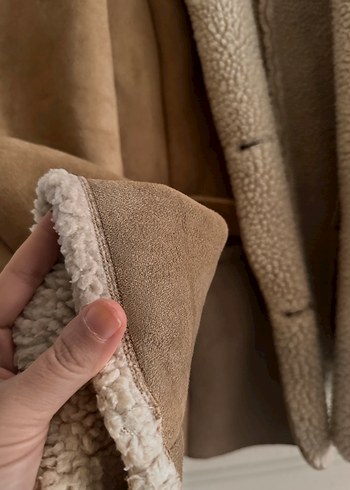 Kürk Detaylı Kadın Kahverengi Süet Ceket - Görsel 11