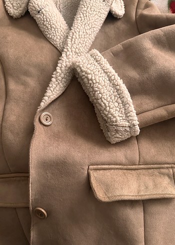 Kürk Detaylı Kadın Kahverengi Süet Ceket - Görsel 9