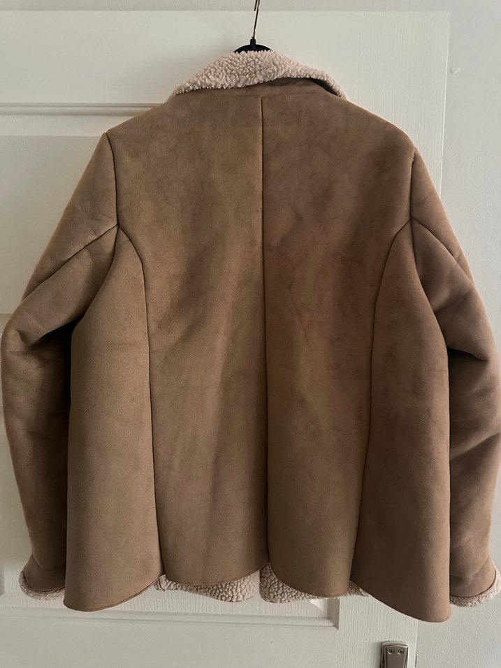 Kürk Detaylı Kadın Kahverengi Süet Ceket - Görsel 2