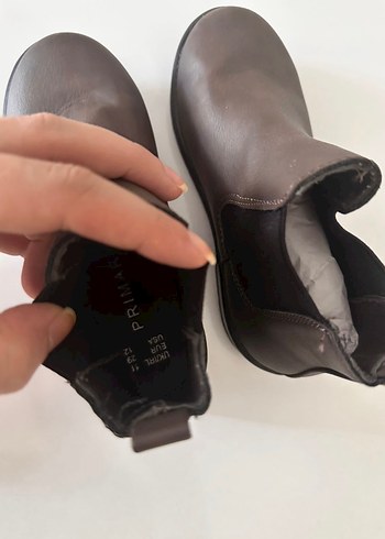 Kahverengi Deri Çocuk Bot, Lastik Kemer Detaylı - Görsel 5