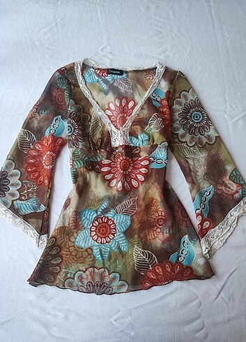 Vintage Şifon Bluz