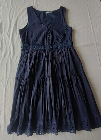 s Beden Vintage Lacivert Cowboy Elbise