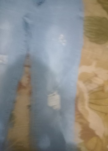 Düğmeli Açık Mavi Kadın Kot Pantolon