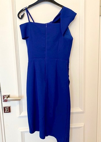 Mavi Drapeli Mini Abiye Elbise - Görsel 9