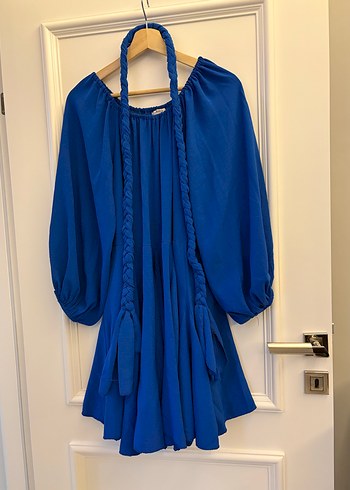 Mavi Bohem elbise - Görsel 4