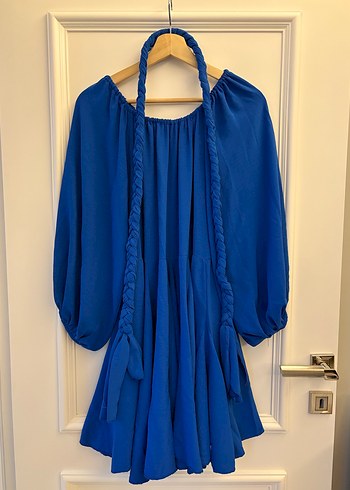 Mavi Bohem elbise - Görsel 8