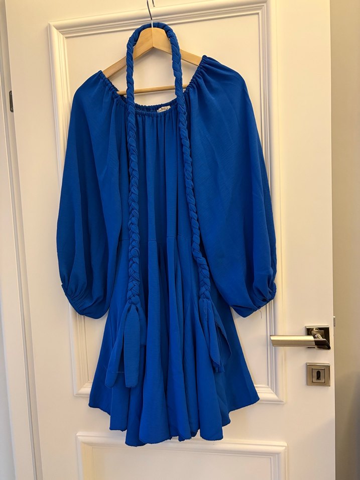 Mavi Bohem elbise - Görsel 4