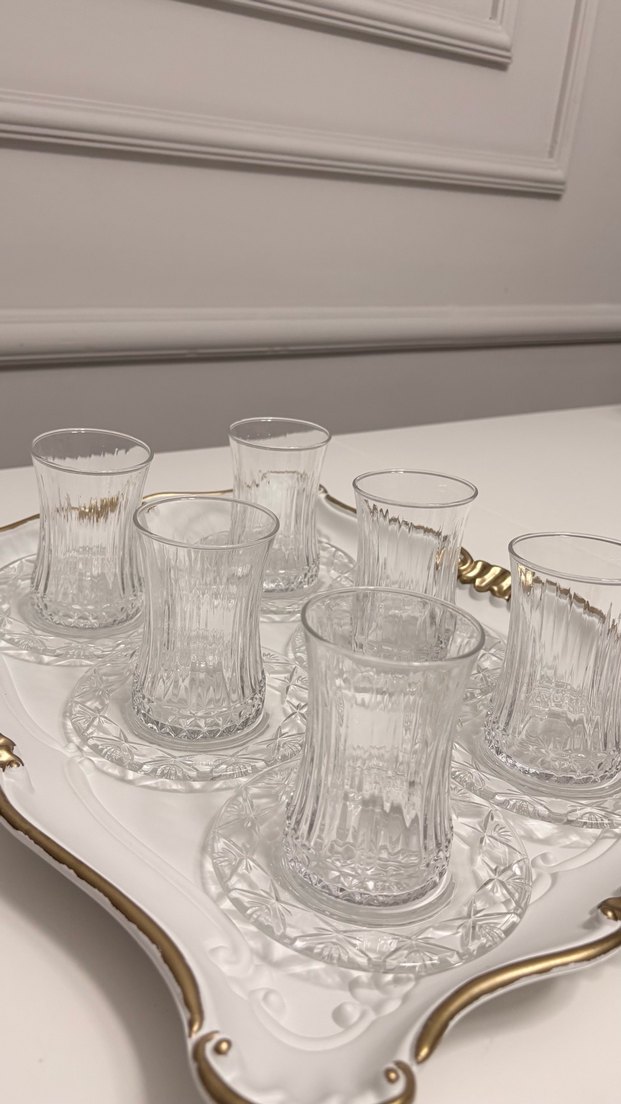 6lı  Kristal Çay Seti - Görsel 2