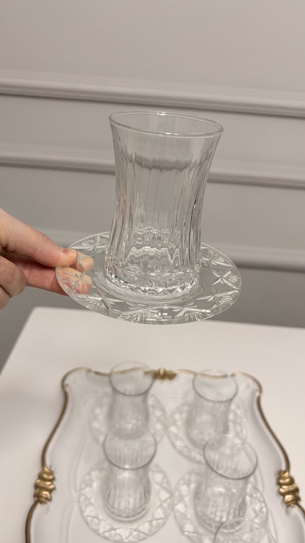 6lı  Kristal Çay Seti - Görsel 5