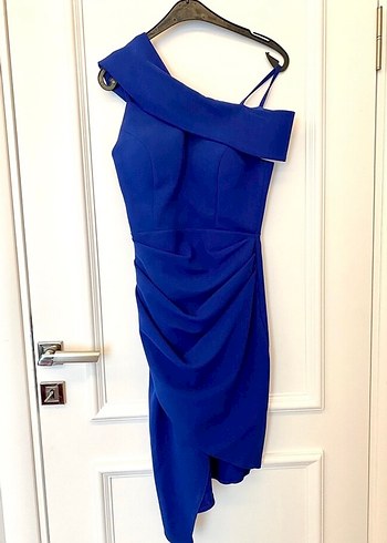 Mavi renk kısa abiye - Görsel 9