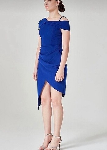 Mavi renk kısa abiye - Görsel 6