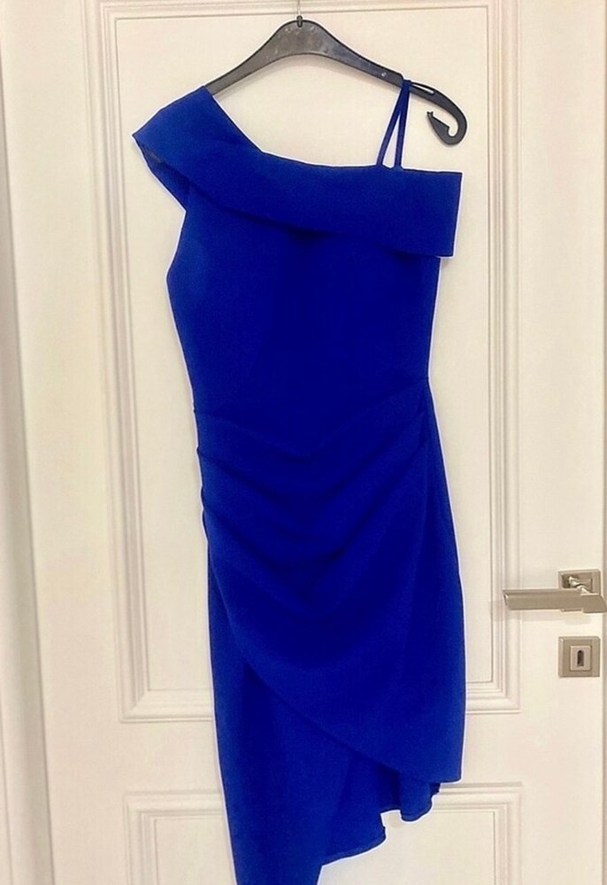 Mavi renk kısa abiye - Görsel 4