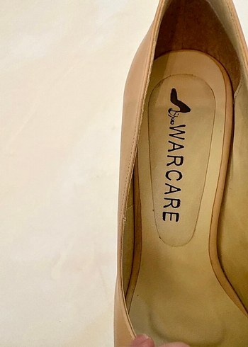 Bej Deri platform Topuklu Kadın Ayakkabı - Görsel 12