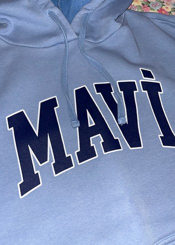 Mavi kadın orijinal sweatshirt - Görsel 3