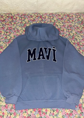 Mavi kadın orijinal sweatshirt - Görsel 2