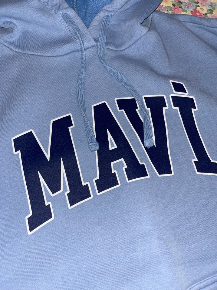 Mavi kadın orijinal sweatshirt - Görsel 3