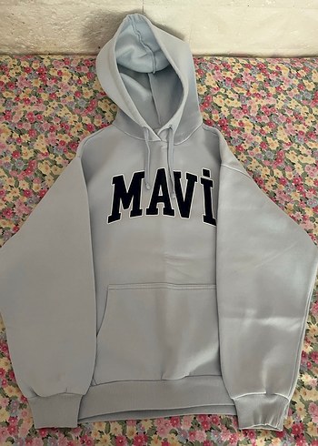 Mavi kadın orijinal Sweatshirt - Görsel 3