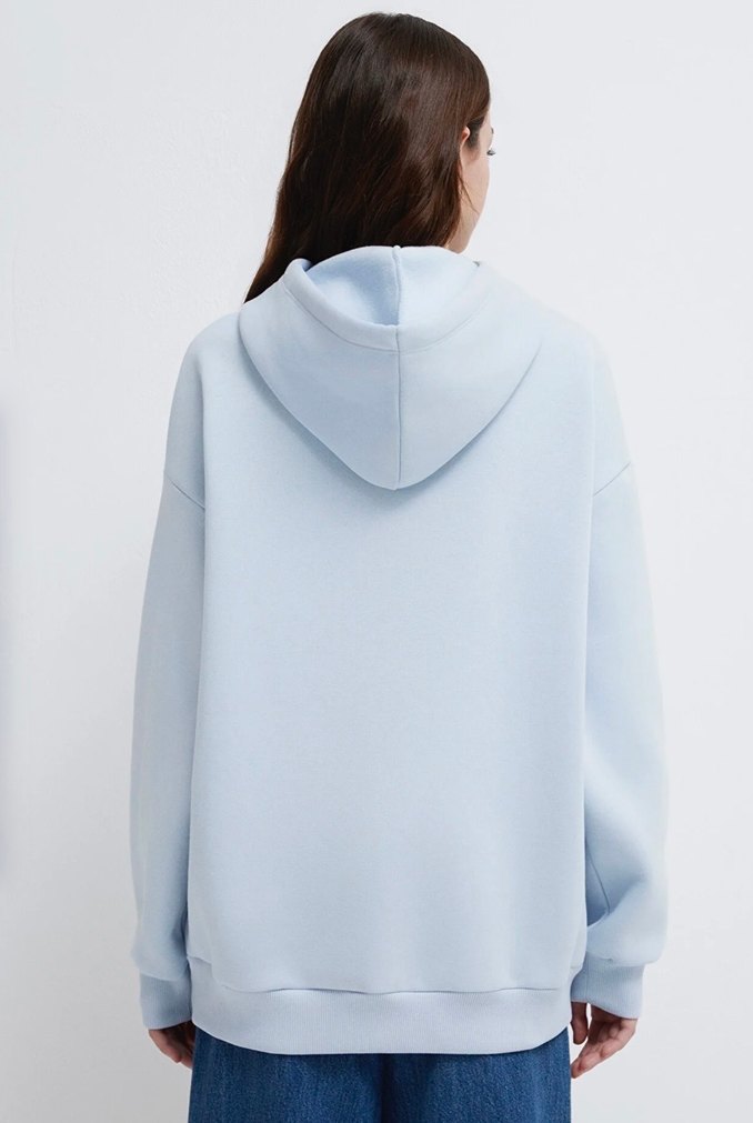 Mavi kadın orijinal Sweatshirt - Görsel 2