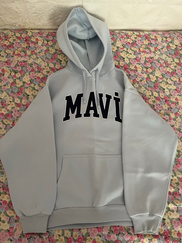 Mavi kadın orijinal Sweatshirt - Görsel 3