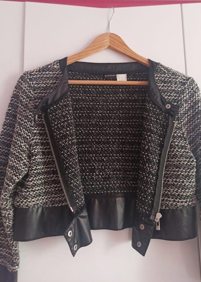 Kadın çizgili ceket - Görsel 4