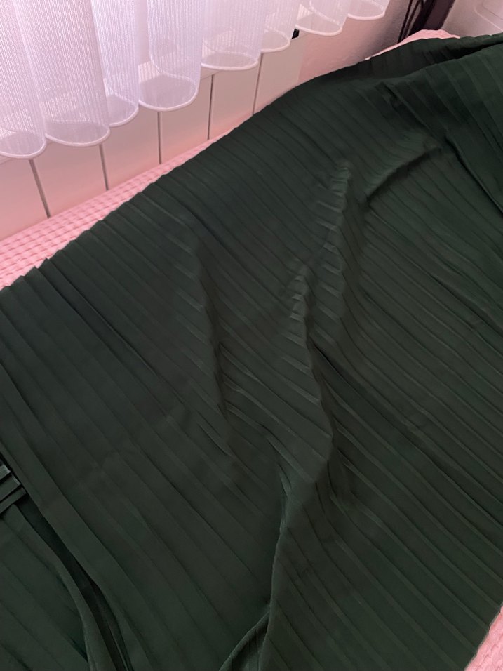 Pileli şal zümrüt yeşili - Görsel 2