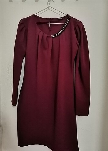 Bordo elbise 