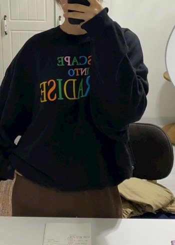 Bershka Renkli Baskılı Oversize Sweatshirt